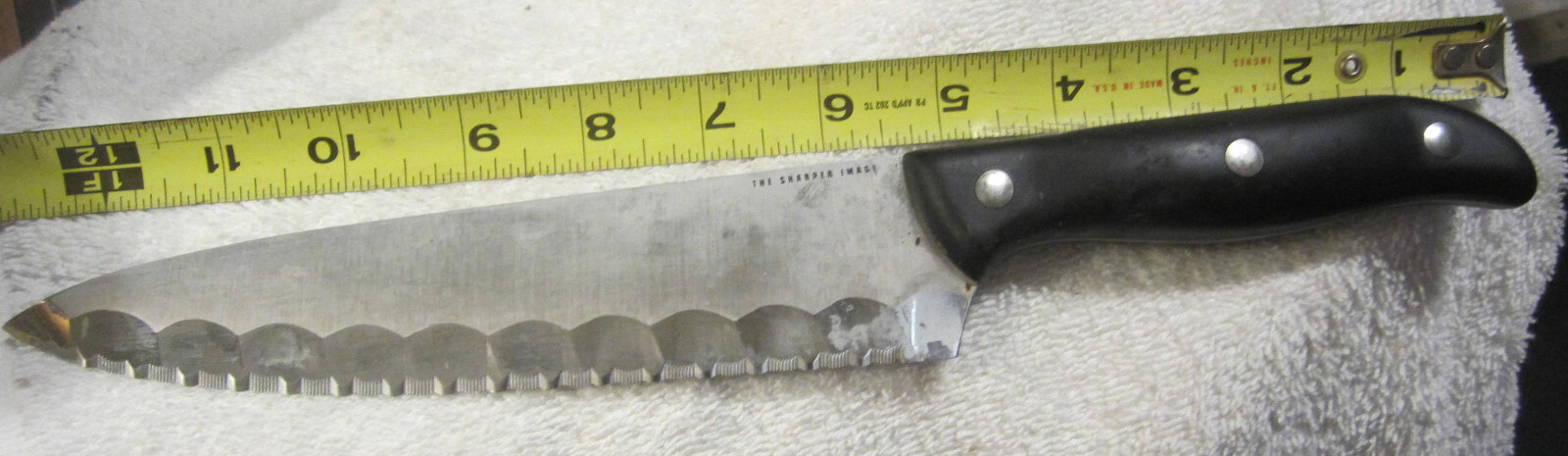 12.5″,ad Sharper Image Full Tang chef Carving Slicing Knife 7.5″ Blade,VTG