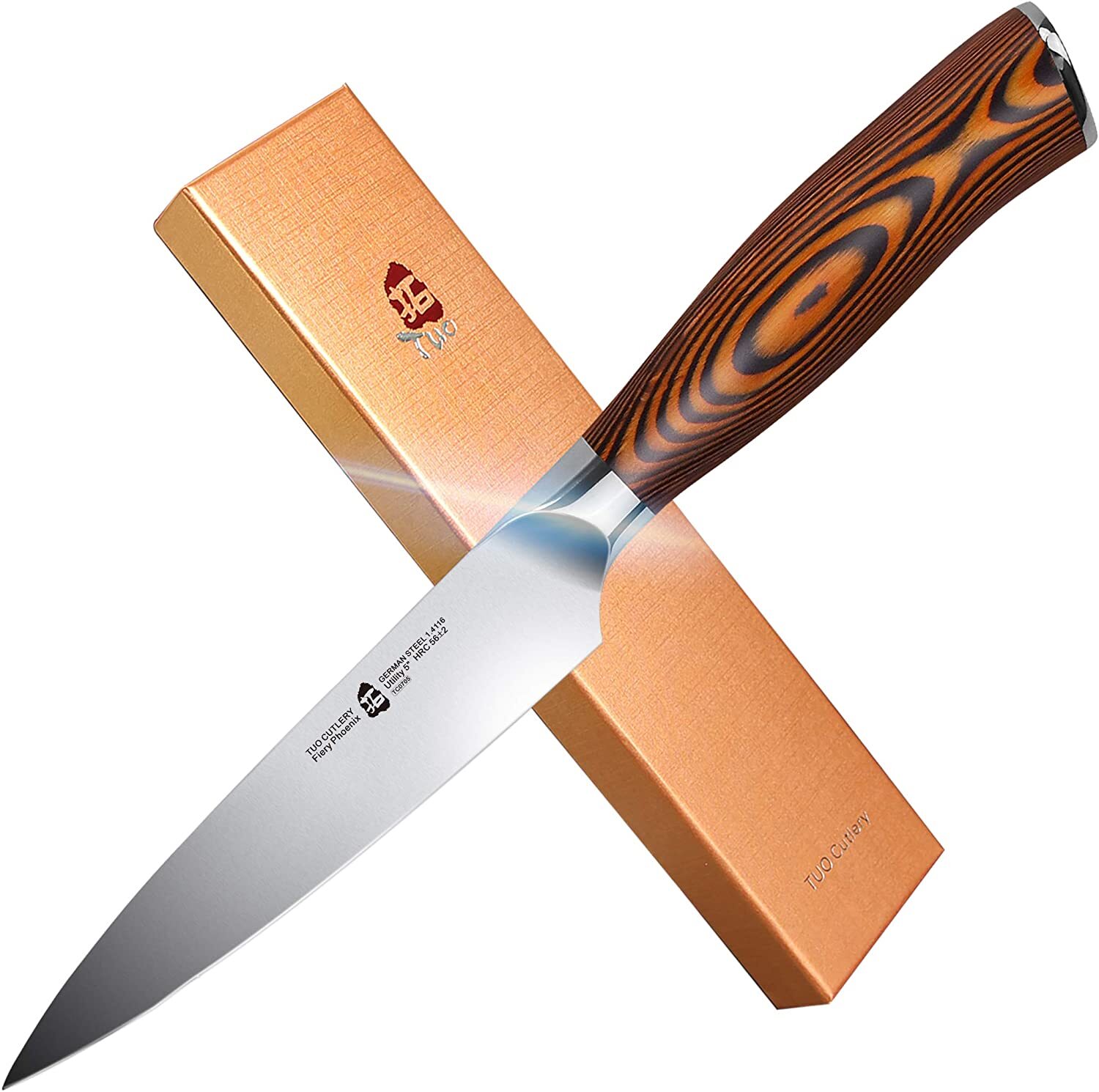 TUO TC0705 Cutlery Fiery Phoenix Utility 5″ Small Kitchen Knife, New in Box