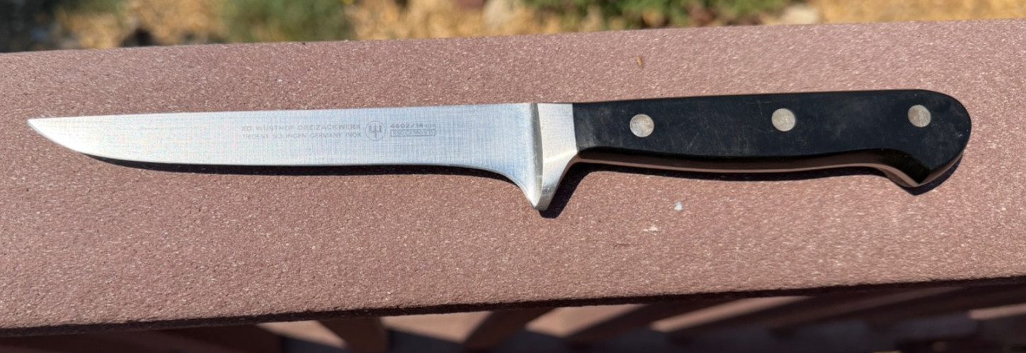 VINTAGE WUSTHOF CLASSIC BONING KNIFE 5″ 4602/14CM INOX SOLINGEN GERMANY BLACK