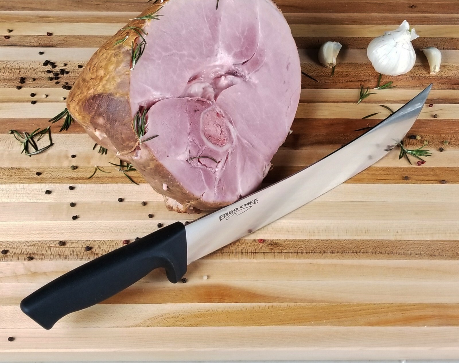 Ergo Chef 12-Inch Curved Cimeter Knife Non-slip handle Black PRODIGY SERIES