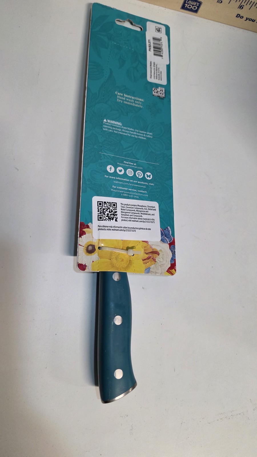 Pioneer Woman Pioneer Signature 8″ Chef Knife Teal Brand new in package