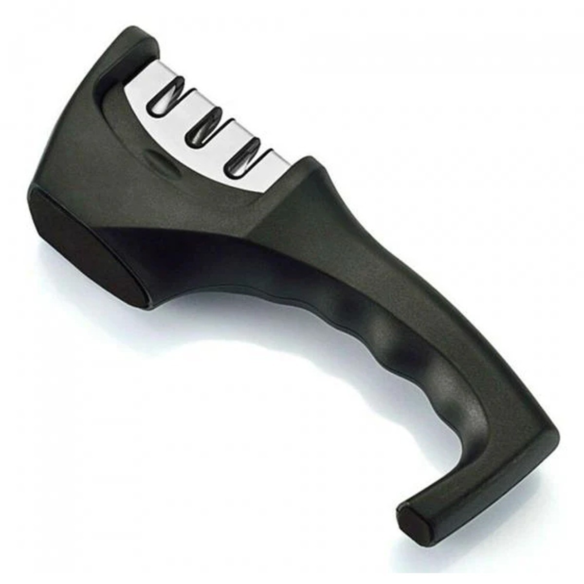 Kitchen Knife Sharpener, Stainless Steel Non-Slip for Kitchen Home (Black)