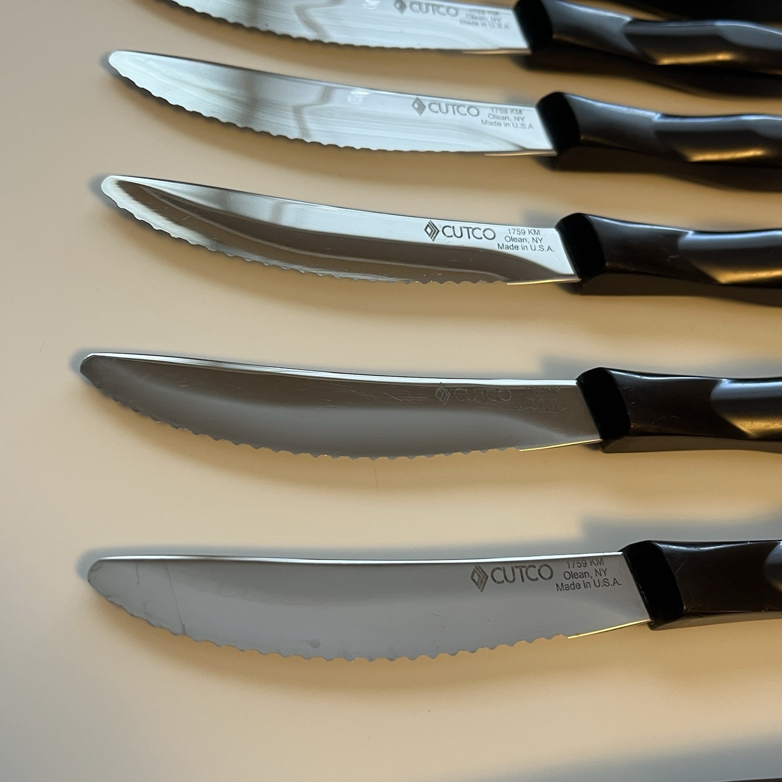 Cutco Knive Lot Peeler 1501 X1 Steak Knife 1759 KM X6 Pear Knife 4120 KQ X1 USA