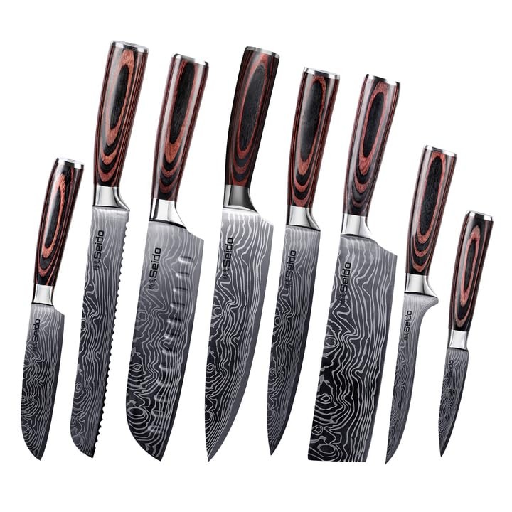 Seido Master Chef Knife Set 8Pc High-Carbon Stainless Steel Professional Kitchen