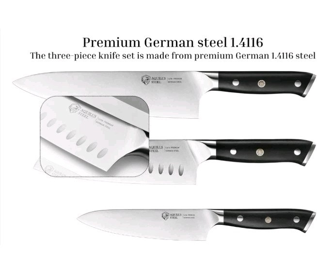 Pro Kitchen Knife Set Full Tang Ultra-Sharp German High Carbon Stainless Steel