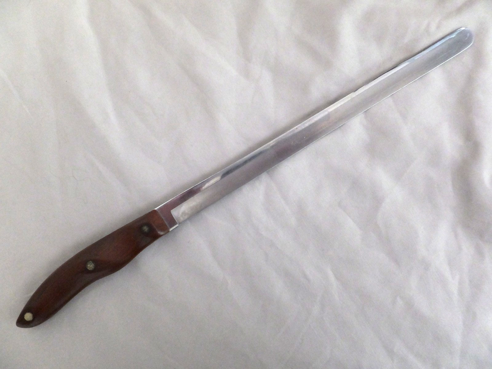 Vintage Cutco No. 23 & 24 Bread Knife & Carving Blade Classic Brown Handle USA