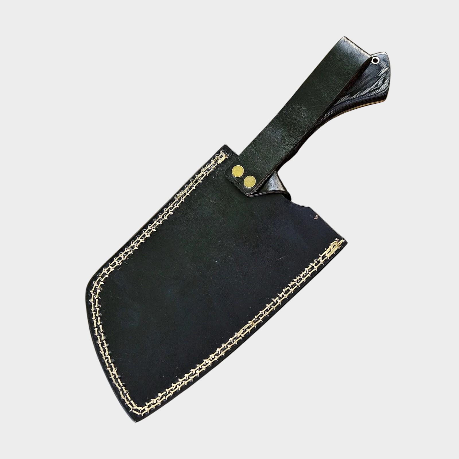 Damascus Cleaver Knife Shard Blade Hand Forged Butcher Meat Chopper Wood Sheath