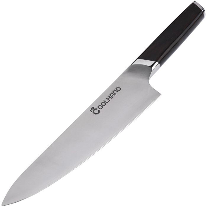 Coolhand Fixed-Blade Chef’s Knife 8″ Stainless Steel Blade Ebony Wood Handle
