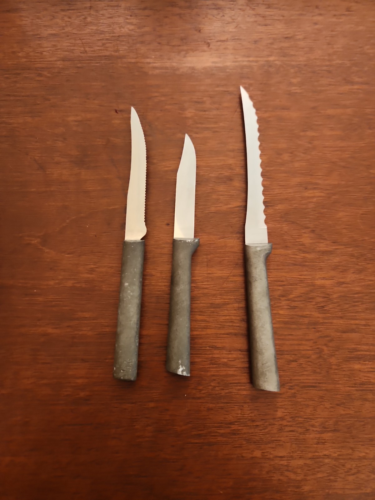 3 Vintage RADA ? Cutlery All Metal Knives
