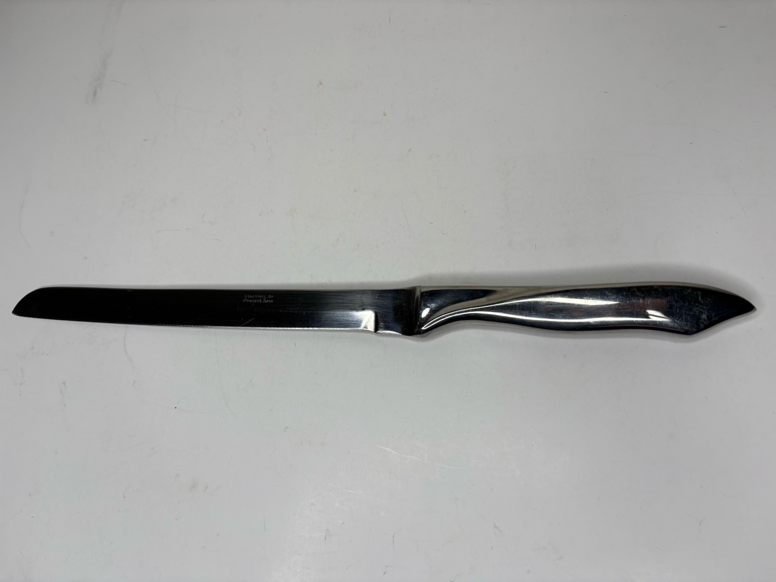 Vintage Present Solid 14.5″ Carving Knife Stainless Steel Handle Japan 9″ Blade