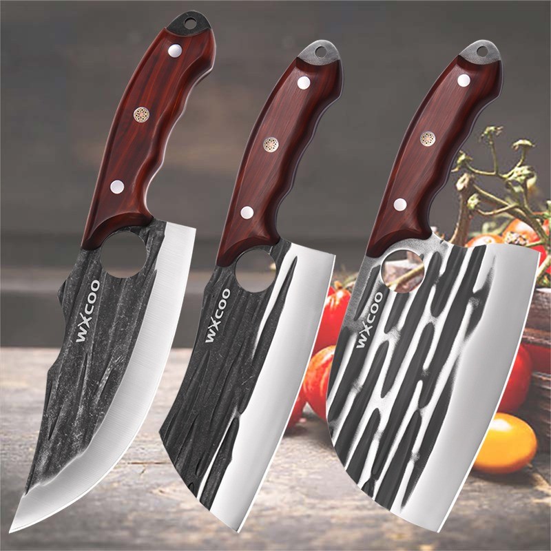 1-3PCS High Carbon Steel Kitchen Knife Set Professional Chef Butcher Chopper