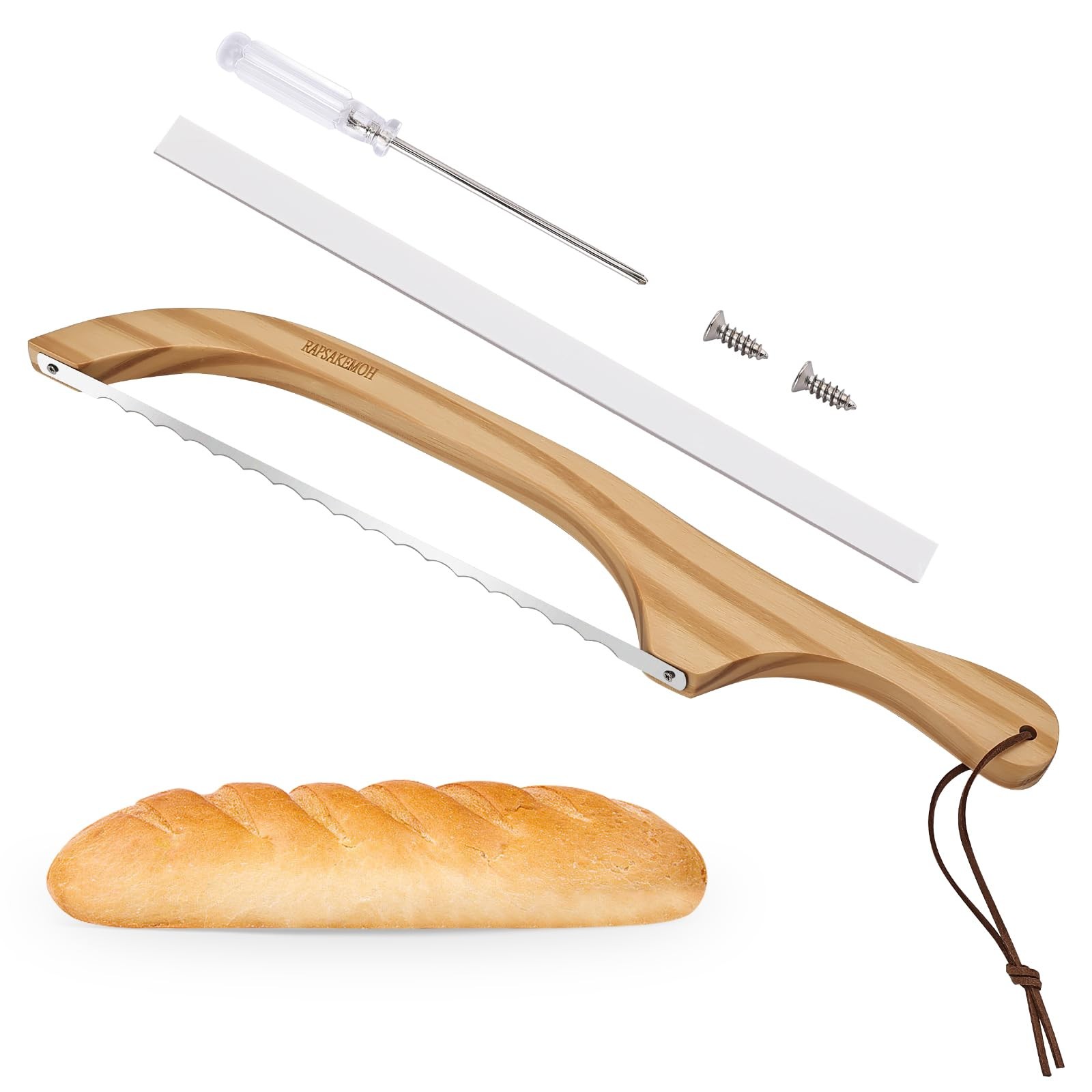 15.7 Inch Serrated Sourdough Bread Bow Knife Homemade Slicer Saw Tool