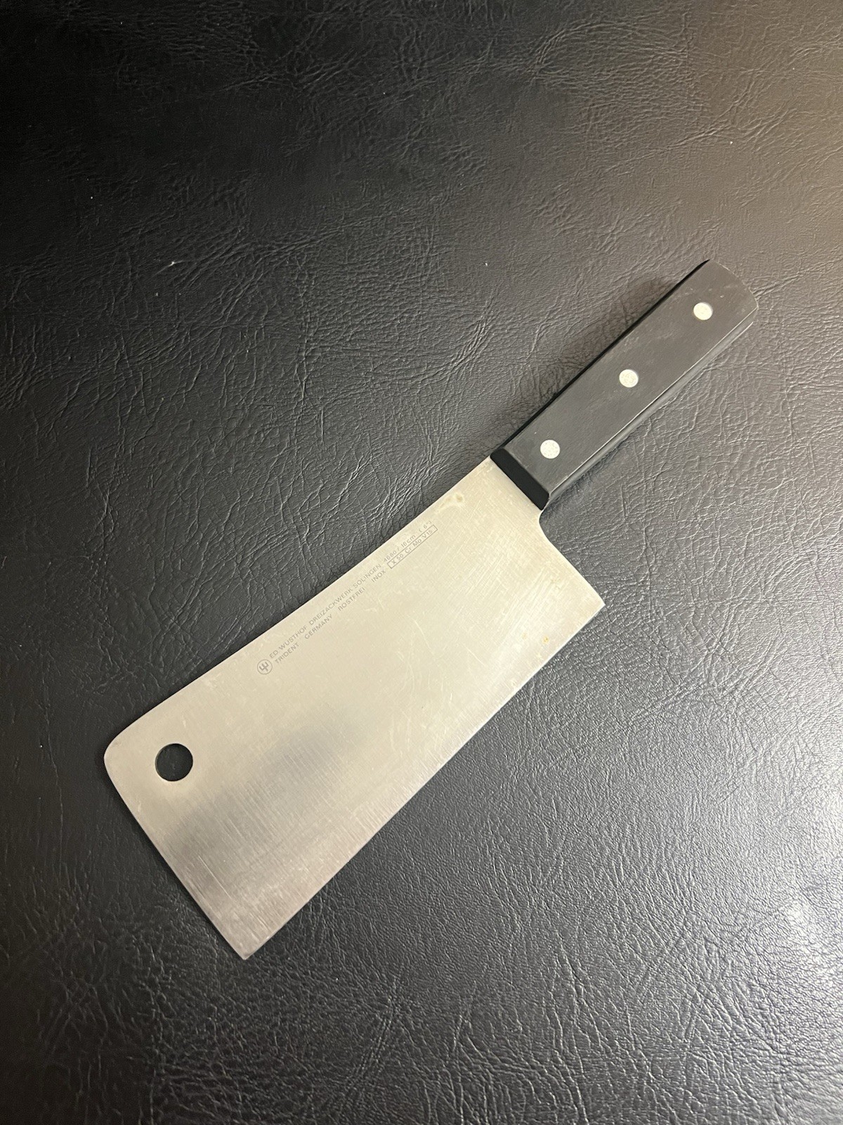 Ed Wusthof 6″ Cleaver Butcher’s Knife 4680/16cm X50 Cr Mo V15 Germany Kitchen