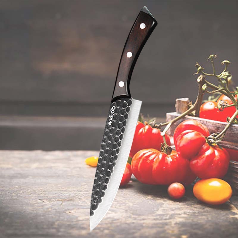 1-2PCS High Carbon Steel Santoku Paring Utility Kitchen Knives for Cooking