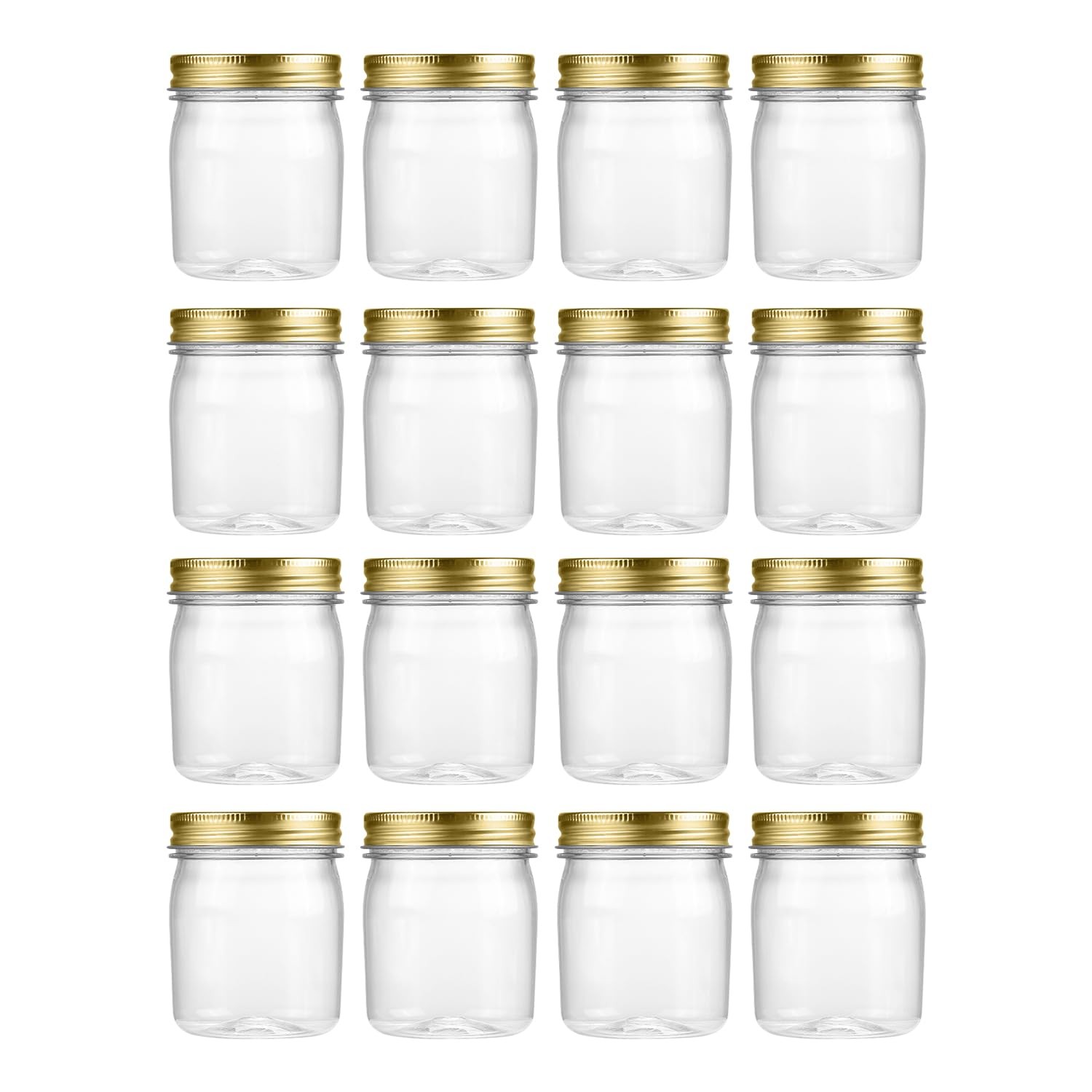 novelinks 8 oz Clear Plastic Jars with Screw Lids, BPA-Free Refillable Storage
