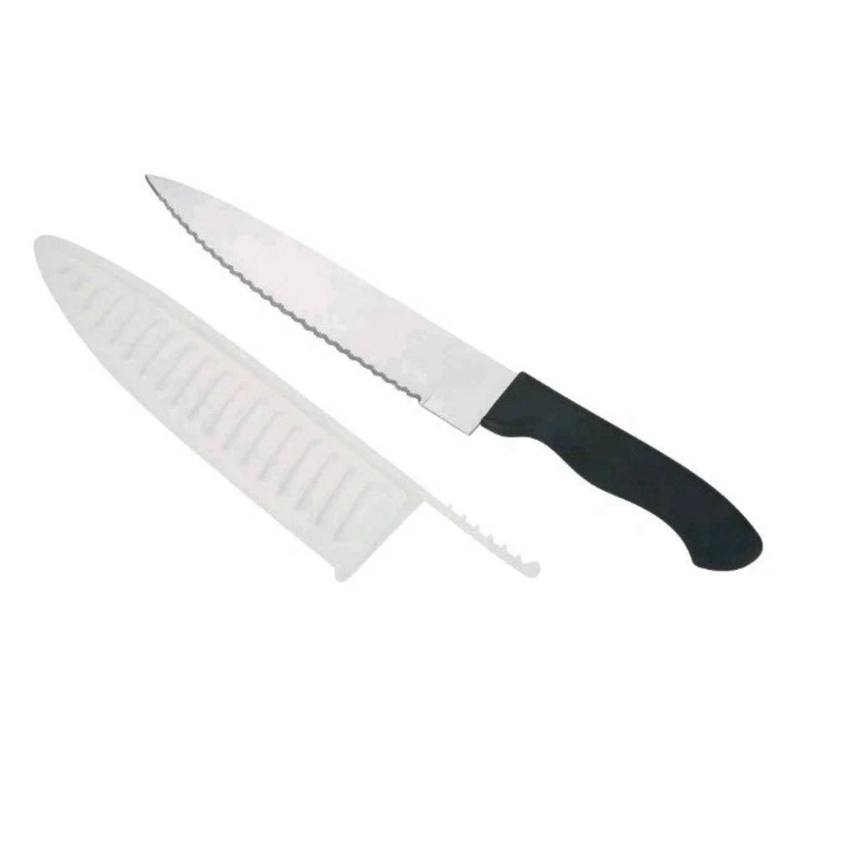 Lot Of 2 Mainstays 8″ Silver Stainless Steel Chef Knife W/Black Plastic Handle