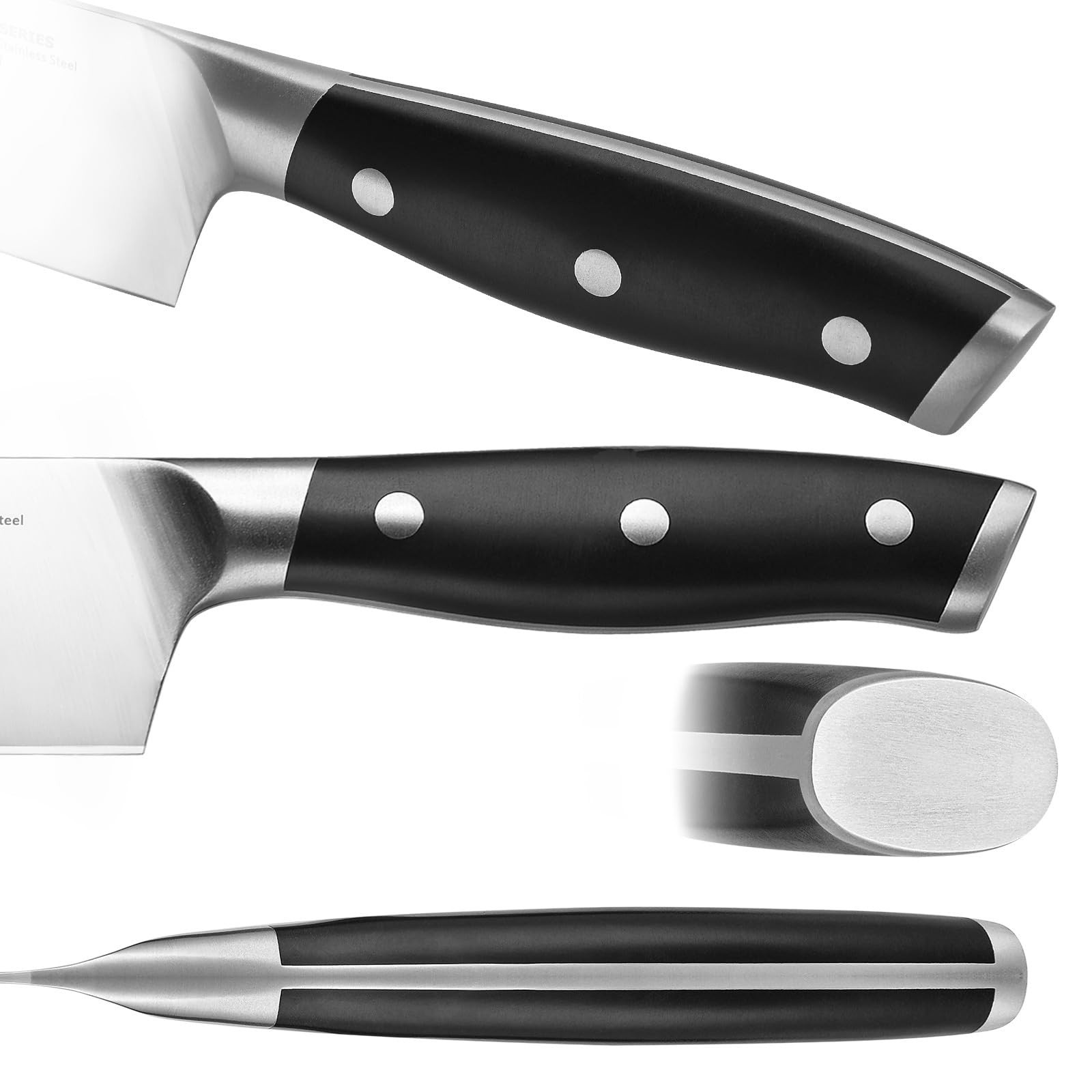 Stahl High Carbon Exclusive German Steel 8 inch Bread Knife (Black)