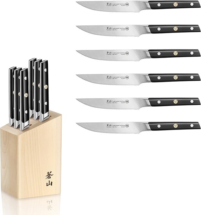 Cangshan Cutlery TC Series Swedish Forged Steel 6pc Steak Knife Block – NIB