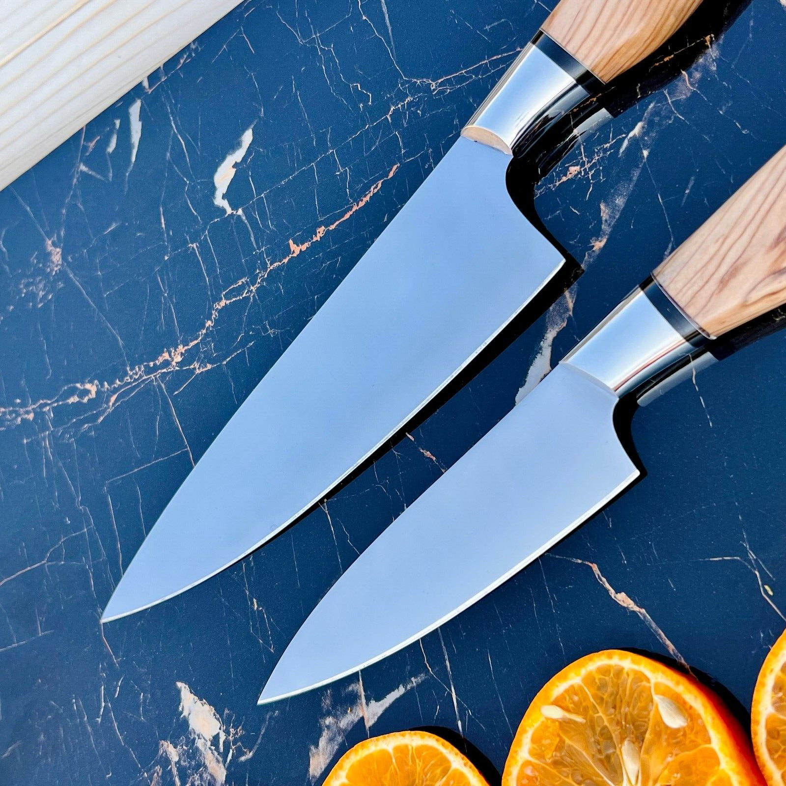 CUSTOM HANDMADE KITCHEN KNIFE SET 2 PCS CHEF KNIVES SUSHI SASHIMI CHOPPING