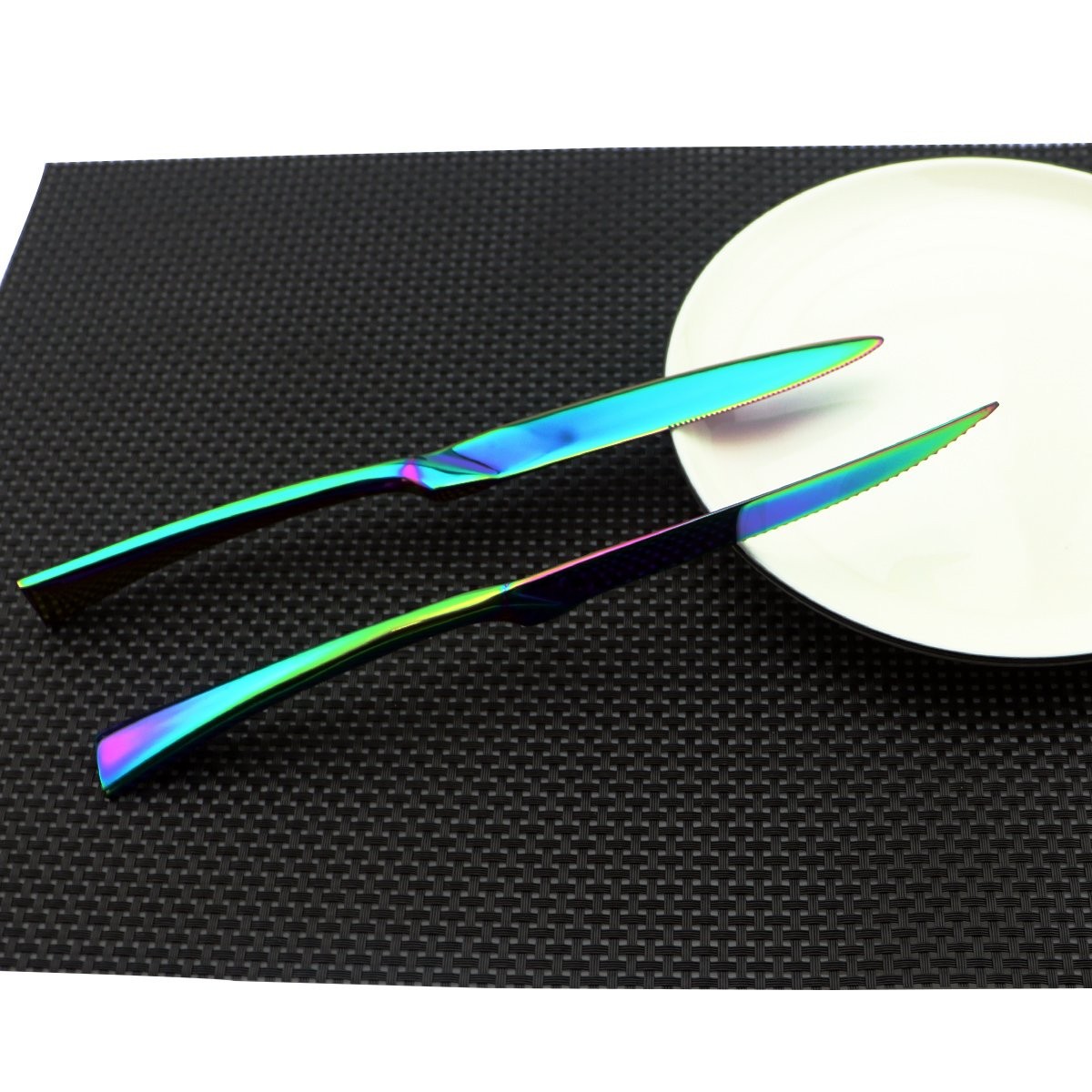 Flatware Set 18/10 Stainless Steel Mirror Polished Rainbow Colorful Cutlery -…