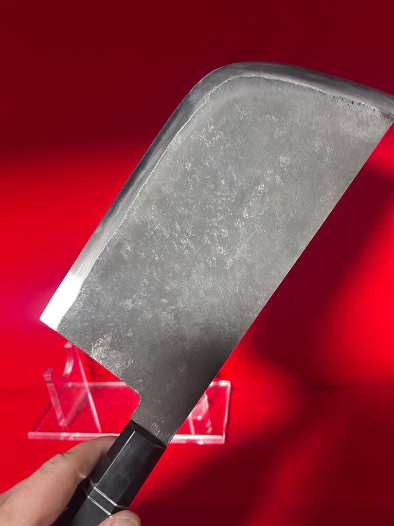 Yasukatsu Chinese Cleaver Knife 220mm Blue Steel Black Finish Unused