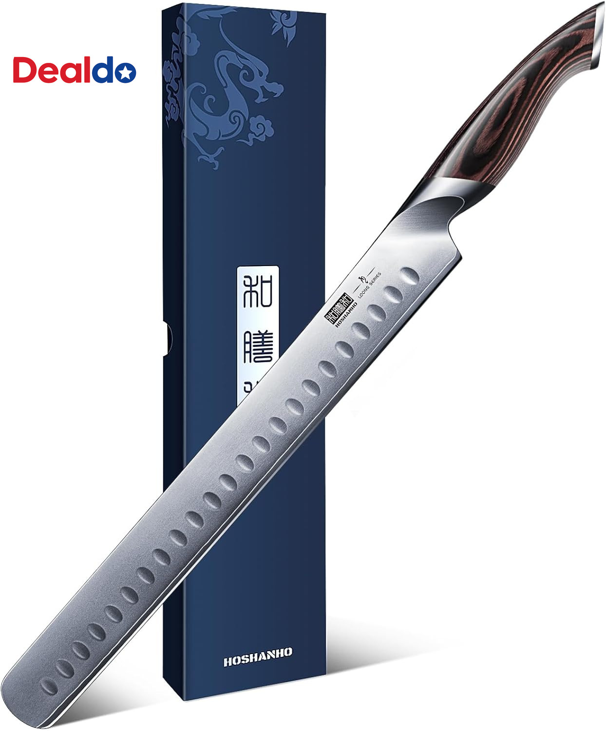 Carving Knife 12 Inch, Japanese High Carbon Steel Slicing Knife with Ergonomic P