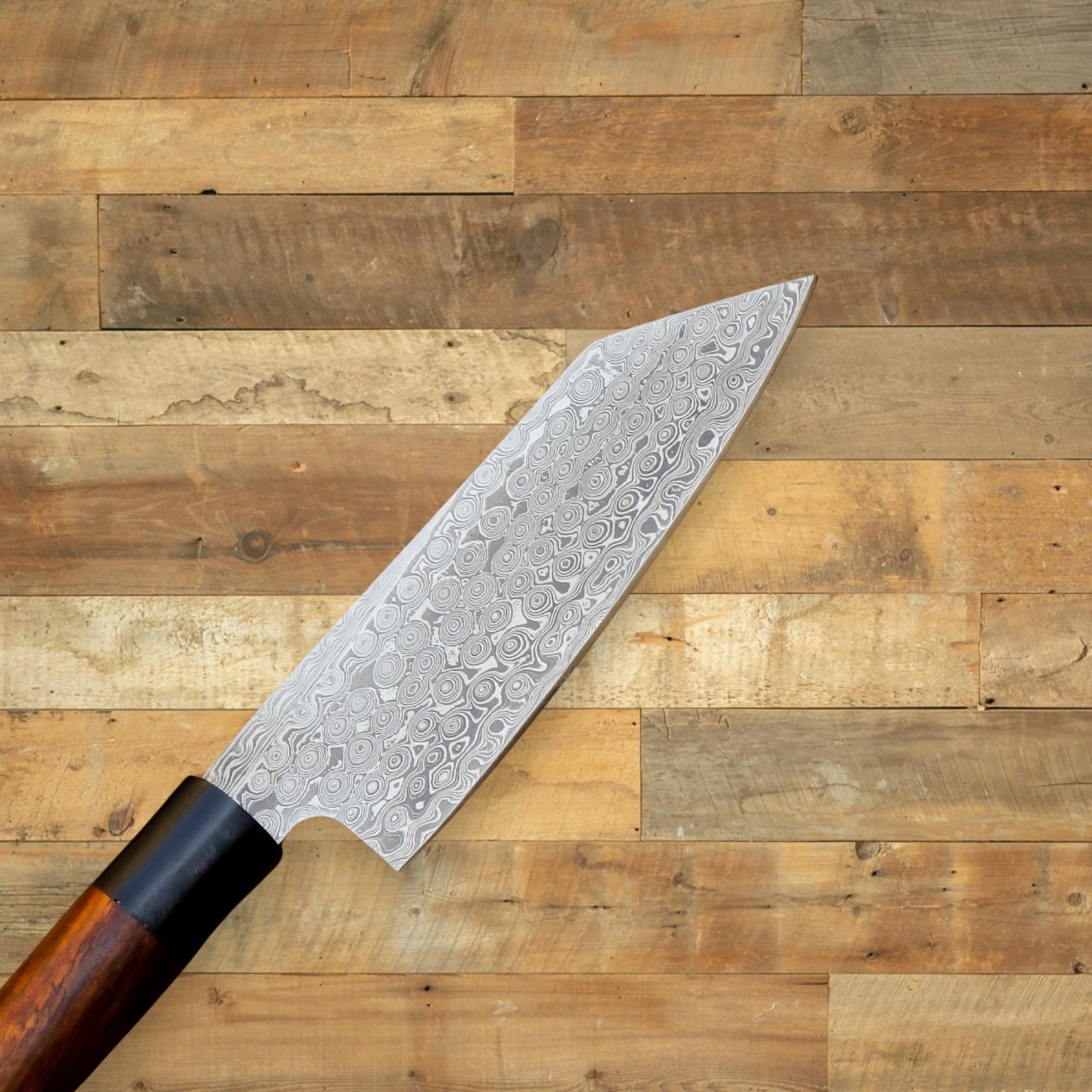 Damascus Steel Kiritsuke Chef Knife 6″ Blade Two-Tone Wood Handle No Sheath
