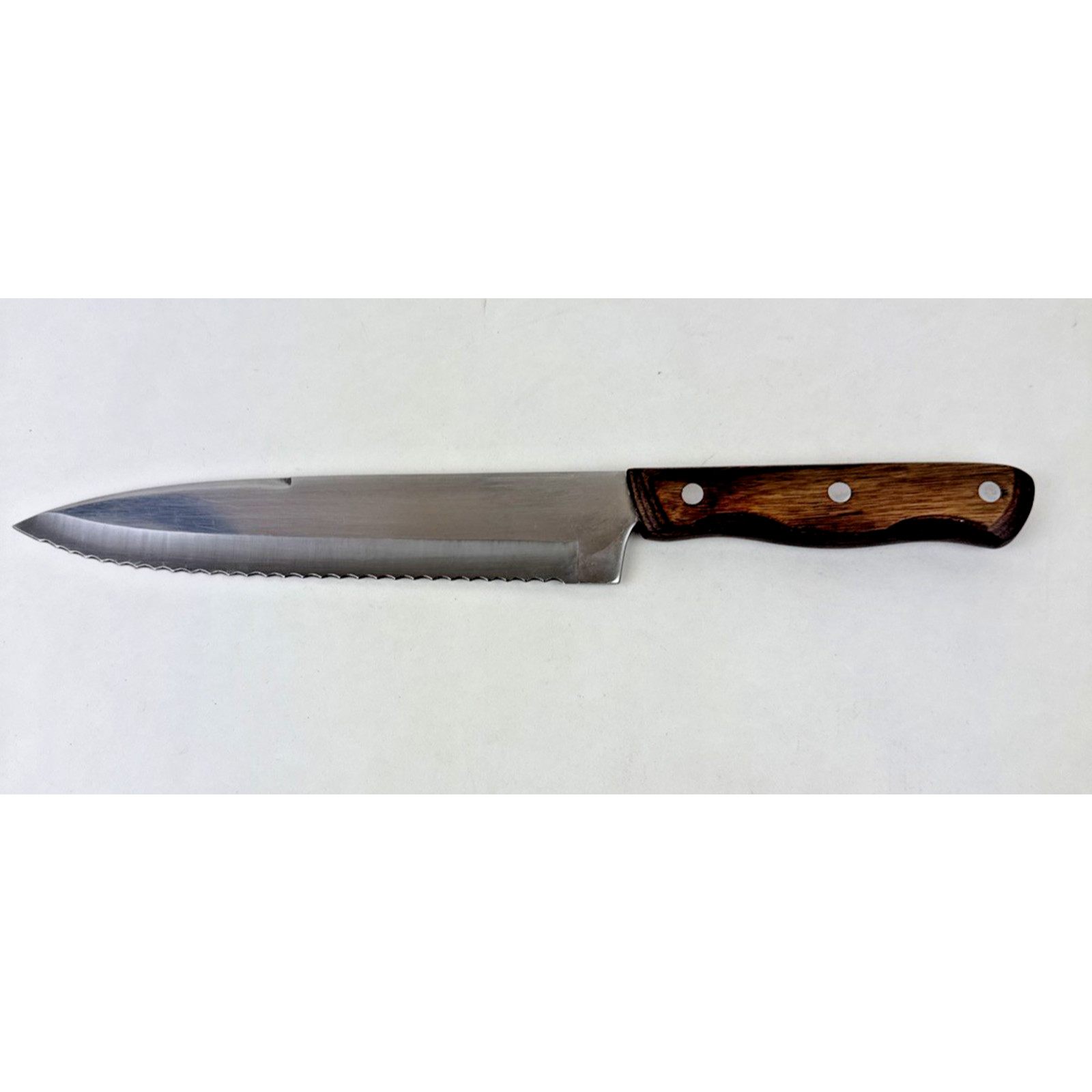 Hanford Forge Knife Serrated Wood Handle 8″ blade Japan Stainless Steel Vintage
