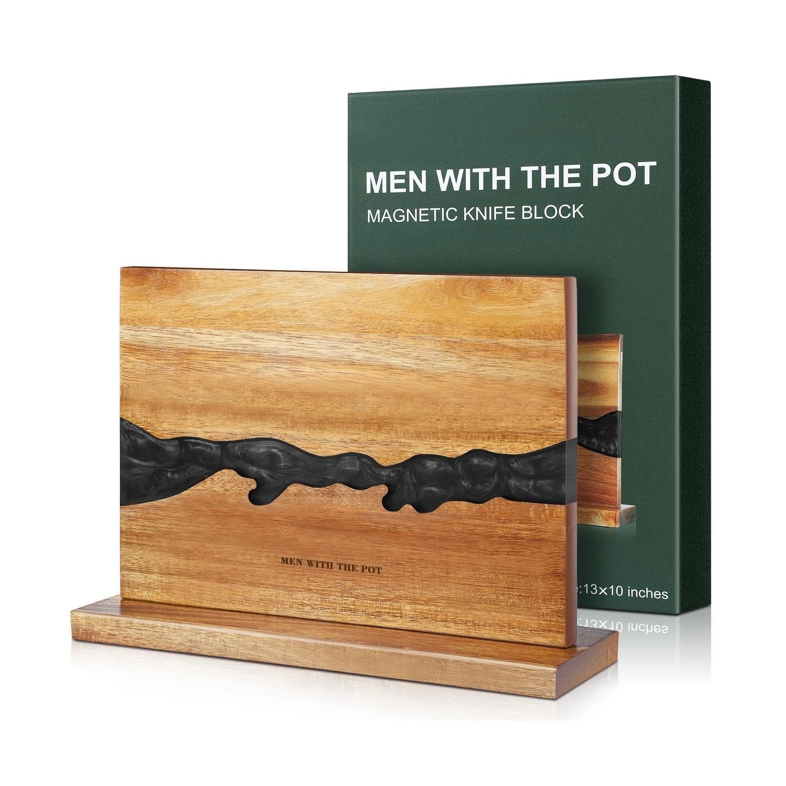 MEN WITH THE POT Magnetic Knife Block 13 x 10 Inches, Double Sided Magnetic K…
