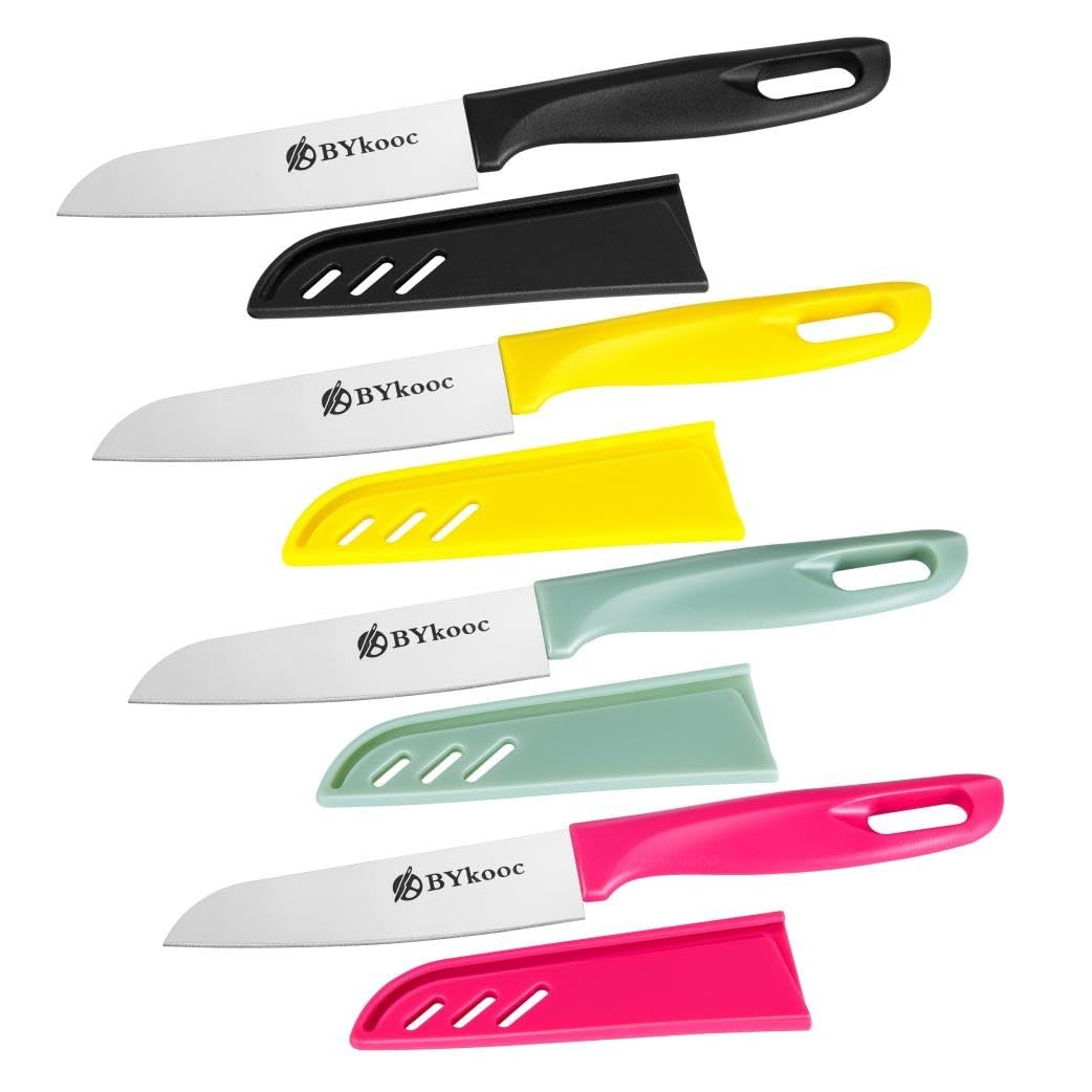 BYkooc 8 pieces Paring Knives (4PCS Peeling Knives and 4PCS Knife Sheath) Ultra
