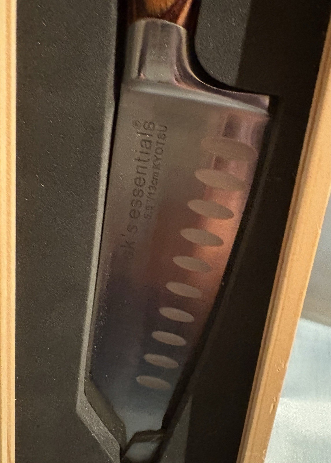 RARE, NEW Cook’s Essentials 5.5” / 13cm KYOTSU Chef’s Knife with Wooden Box