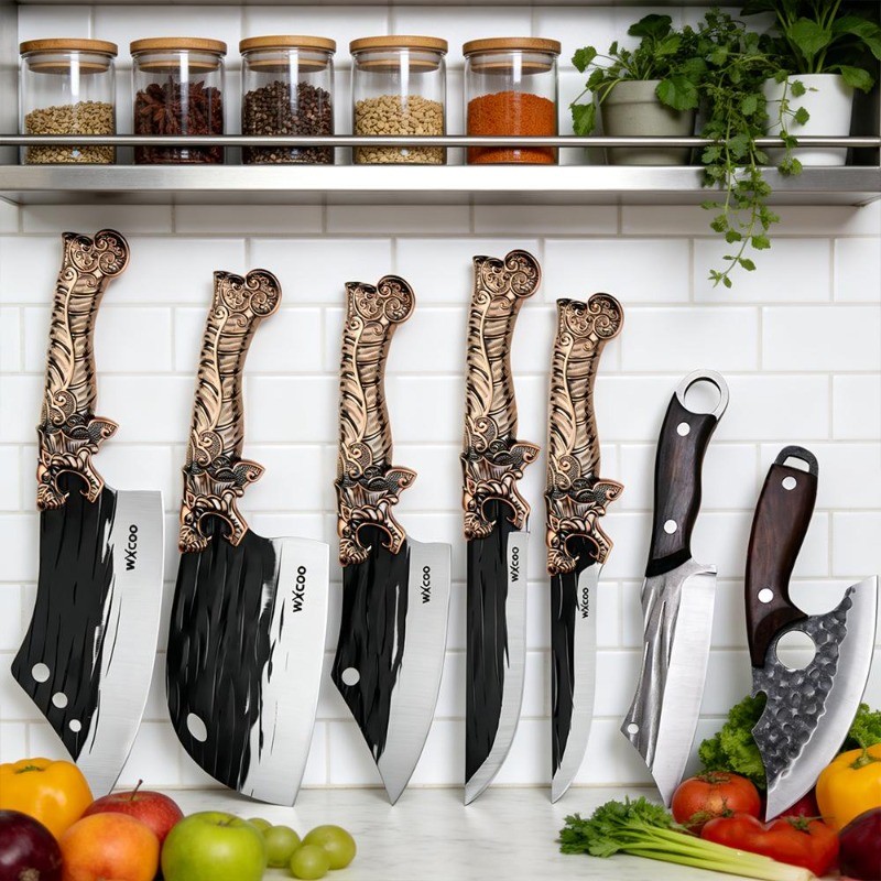 7PCS Stainless Steel Kitchen Knife Set for Professional Home Meat Fish Use