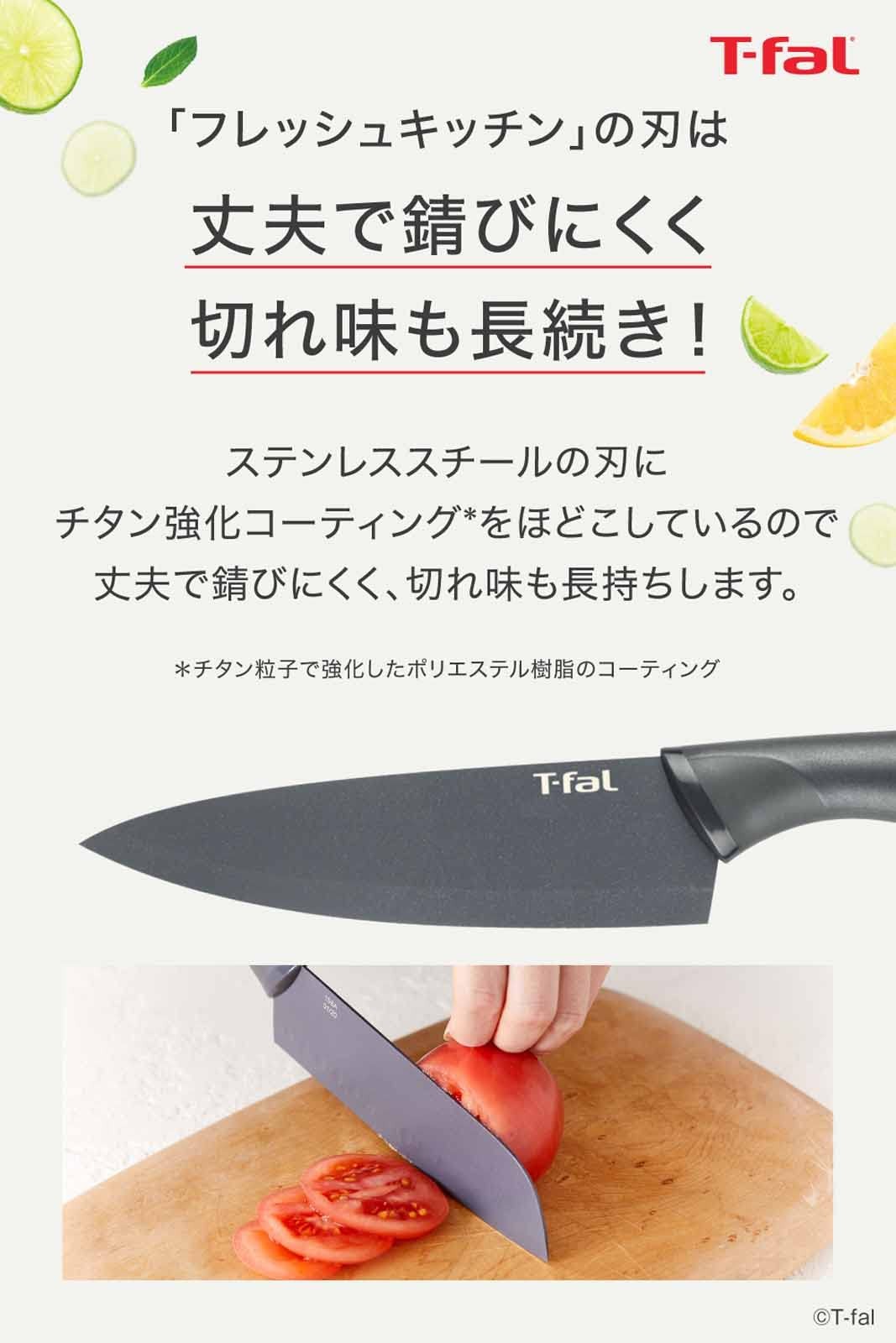 T-fal Santoku Knife 16.5cm Fresh Kitchen Set 2 K13490 Red Blue