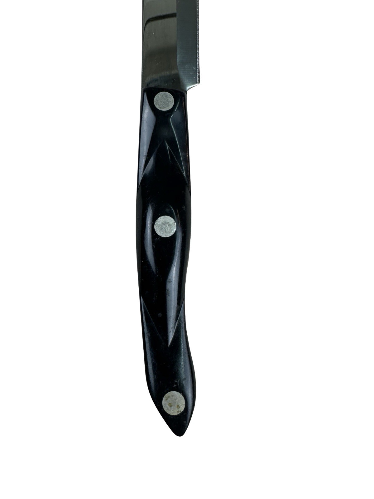 Lot 2 Cutco 1724 Bread Knife & 1722 Butcher Knife Brown Swirl Handles USA