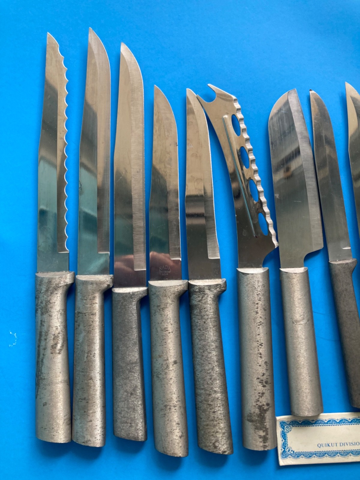LOT 13 KITCHEN KNIFE MIXED ALUMINUM HANDLE RADA CHEF Knives Cheese Steak Slicers