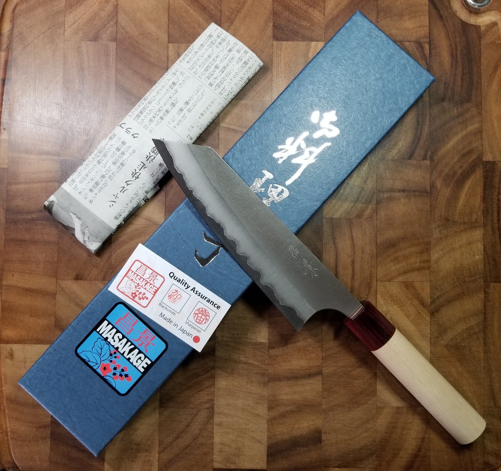 Masakage Yuki 170mm Japanese Bunka Knife – Shirogami (White) No. 2 – Nashiji