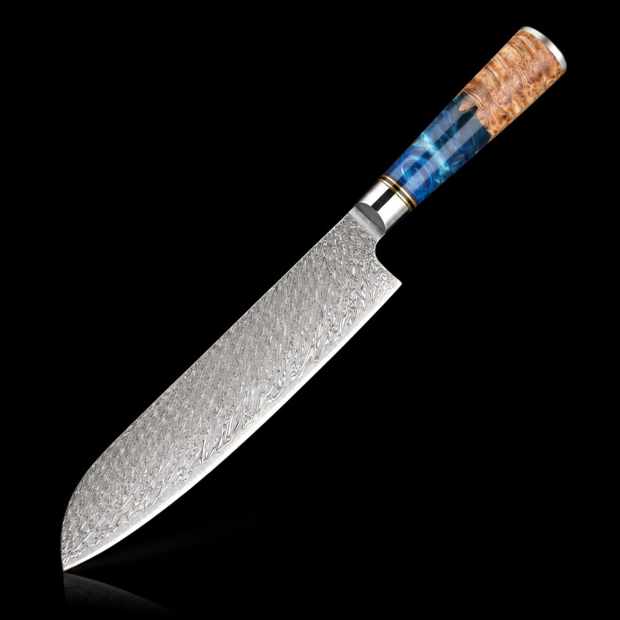 6-Piece Damascus Knife Set 67-Layer VG10 Japanese Kitchen Knives Blue Resin