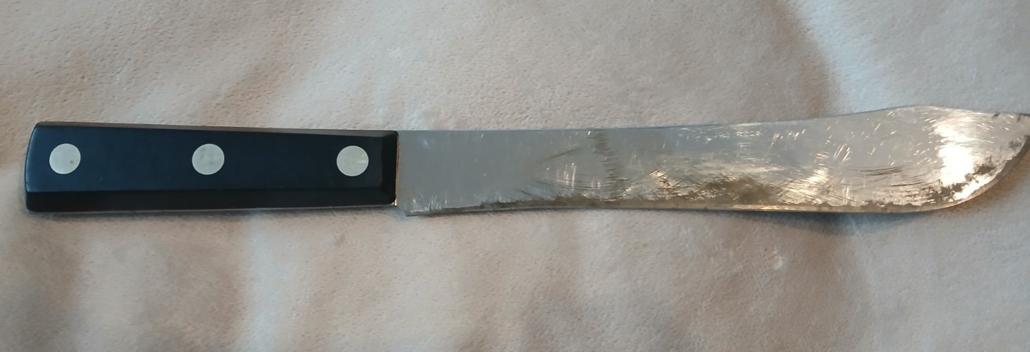 Case XX 231-8″ Chromium Butcher Kitchen Knife w/Black Polymer Handles