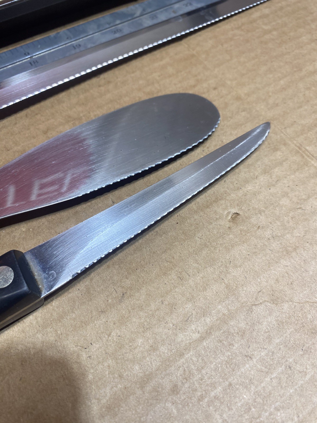 Vintage Cutco 3 Piece Brown Knife Set 1721 1724 1768 with Holder