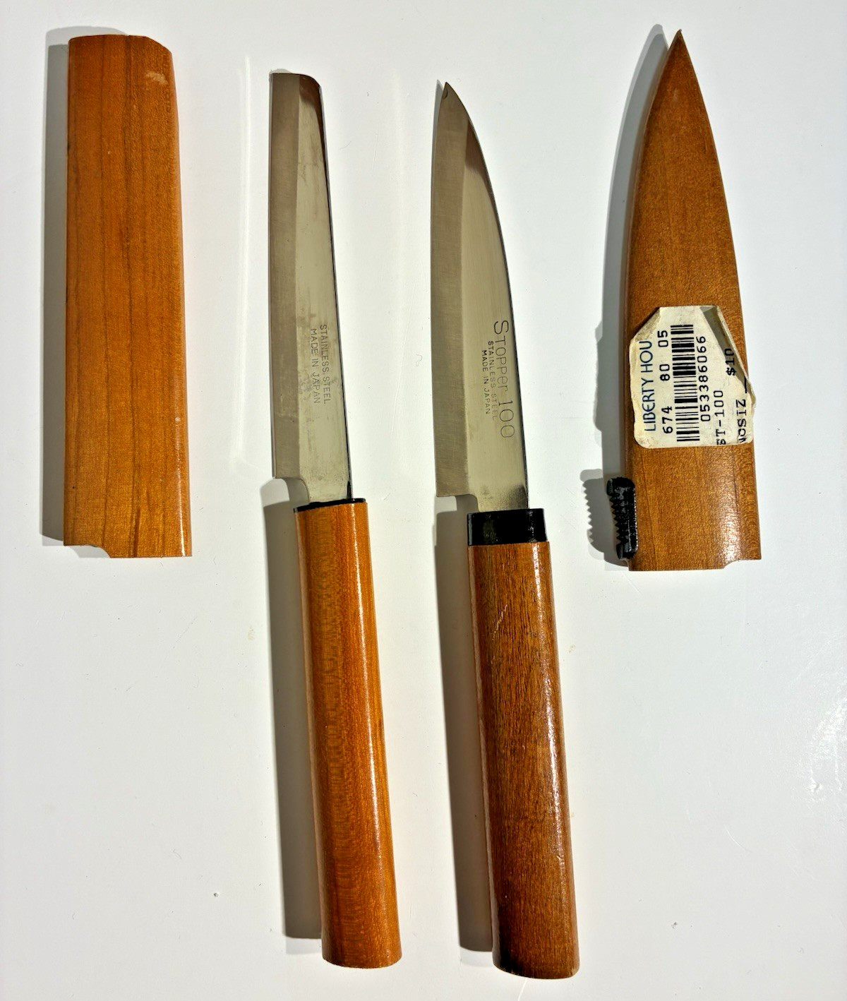 VTG Japanese Paring Knife Set Wood Sheaths – Stopper 100 & Liberty House Hawaii