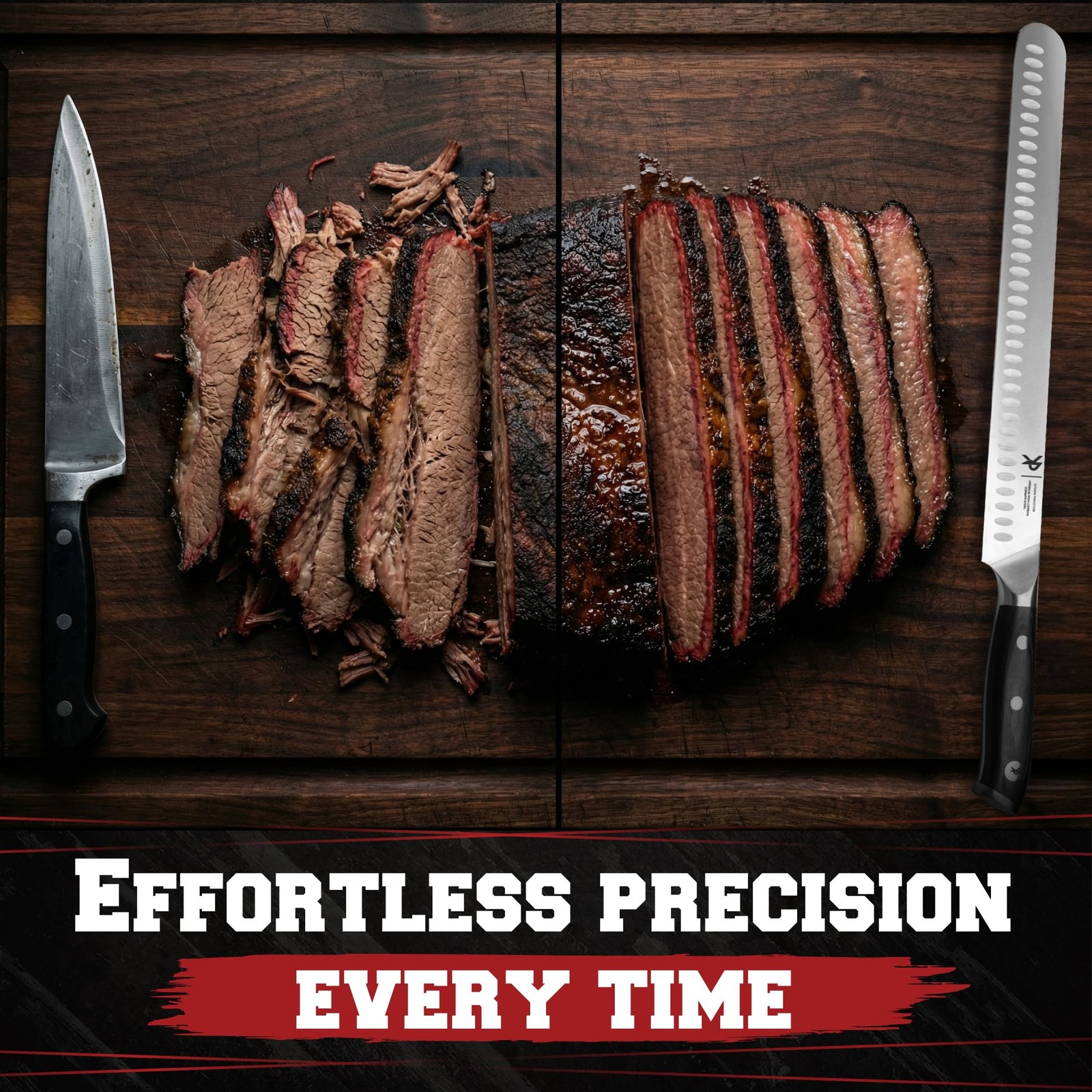 12 inch Brisket Knife German Steel Granton Edge Slicing Meat BBQ Grill Gifts