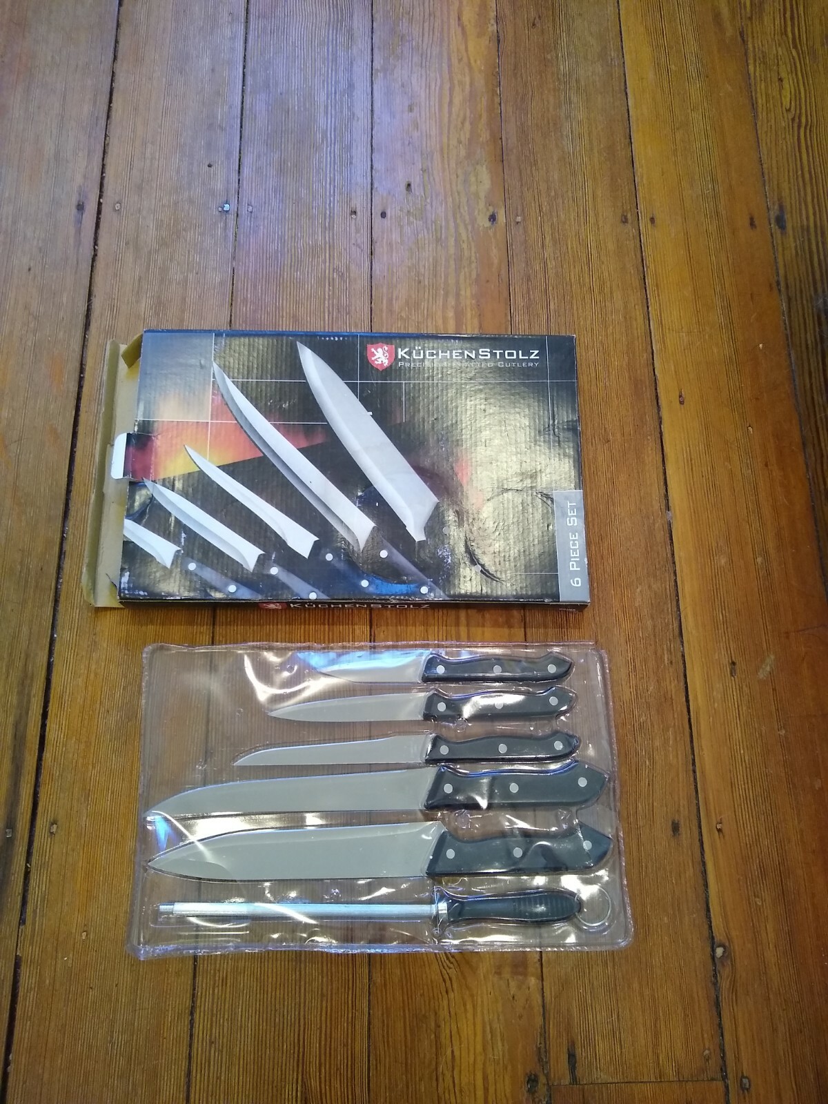 KUCHENSTOLZ 6 PIECE SET OF KITCHEN KNIVES Blade Sharpener  Open Box