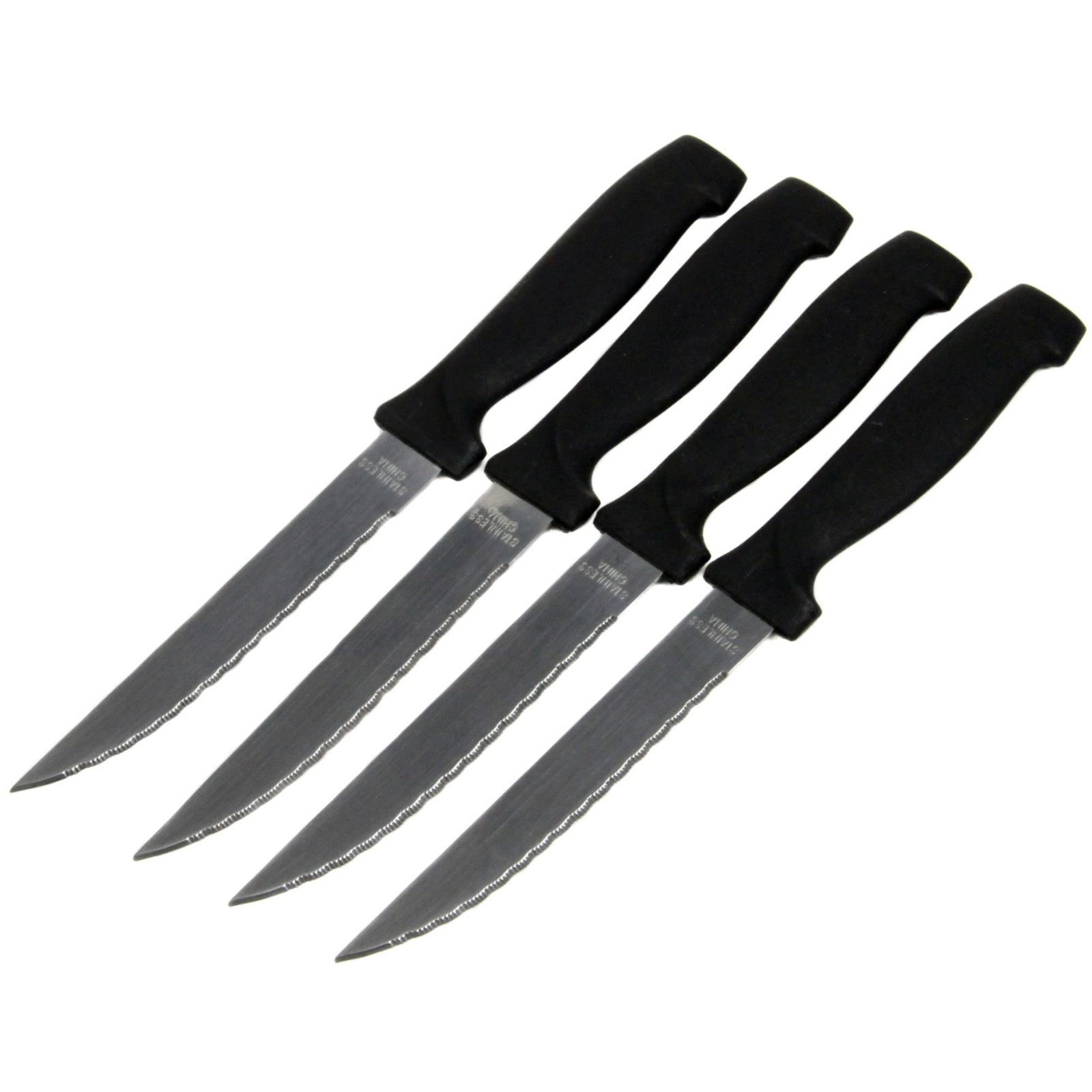 Chef Craft 4 Pack Stainless Steel Serrated Steak Knives Durable Kitchen Cutlery