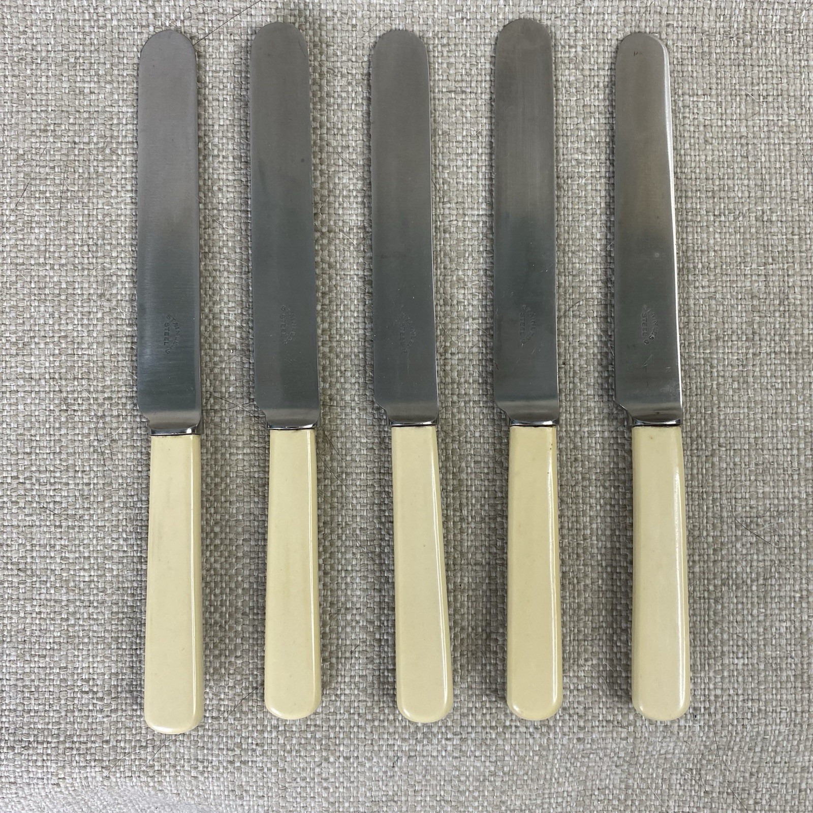 VINTAGE Butter Knives Knife Set of 5 Unmarked Stainless Steel