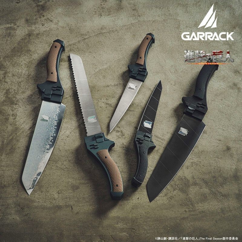 Garrack Attack on Titan x Seki City Ninja Damascus Chef Knife Collection