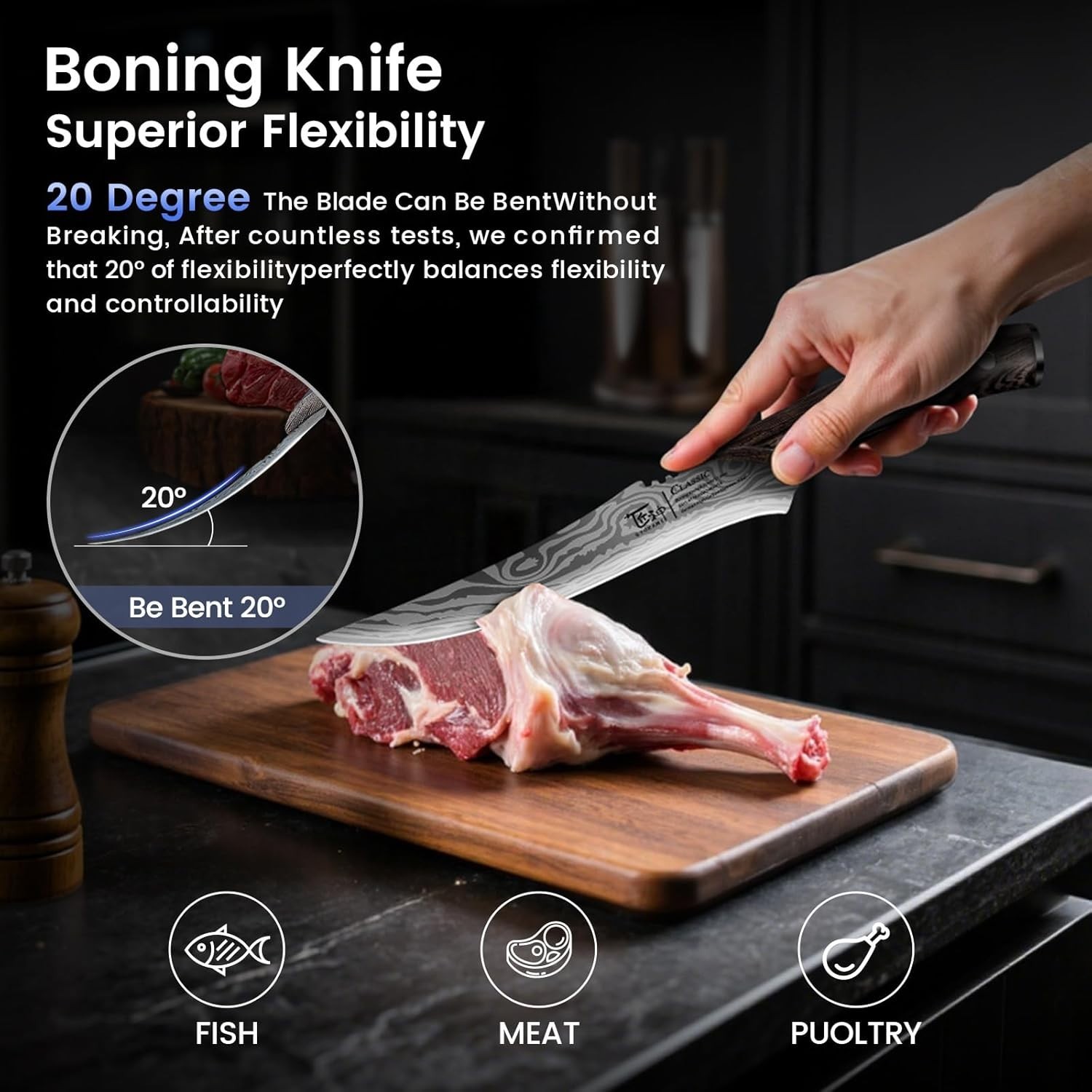 NEW Slicing & Carving 2 Knifes Set Syokami Ultra Sharp great for Roast, Ham, BBQ