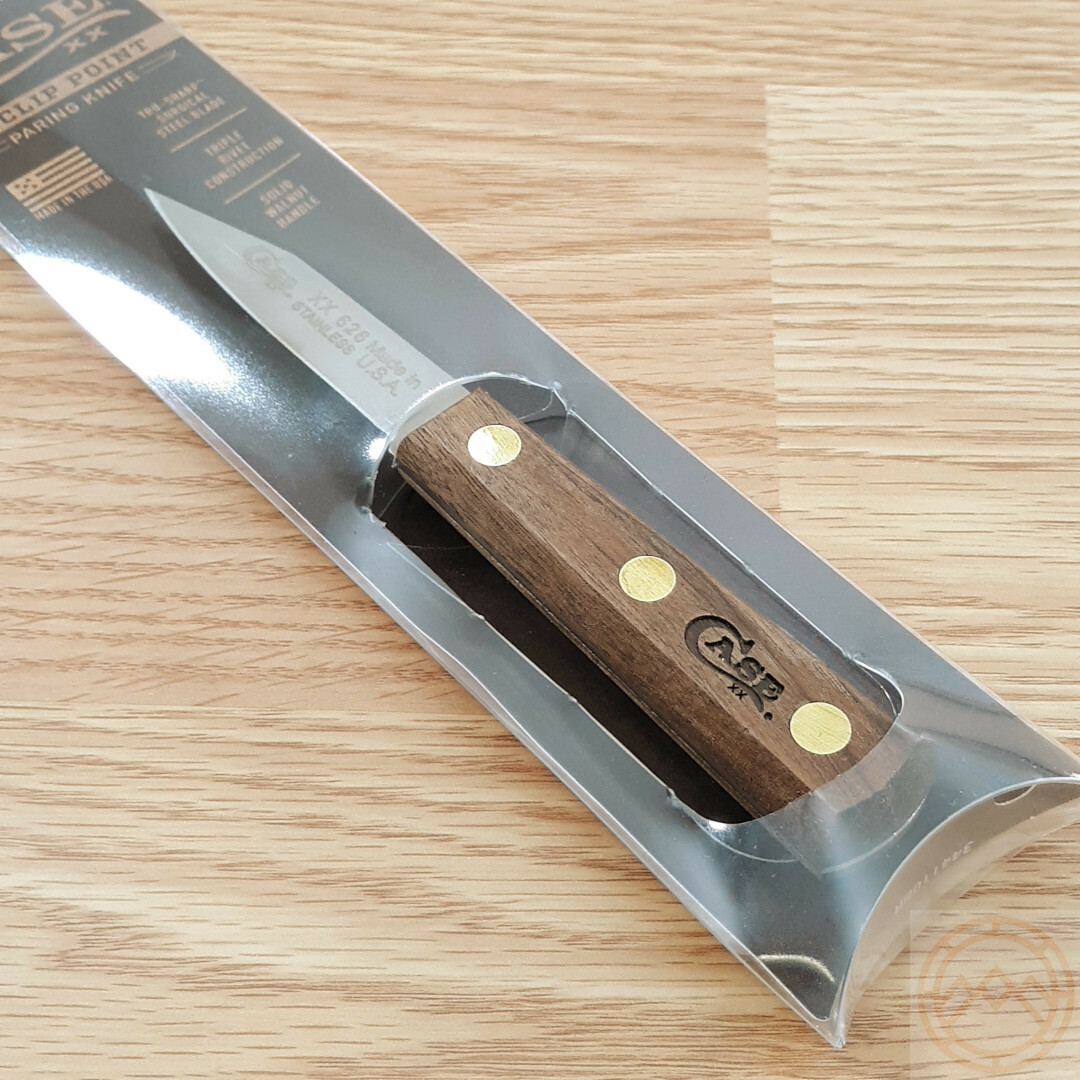 Case XX Kitchen Paring Knife 3″ Stainless Steel Blade Solid Brown Walnut Handle