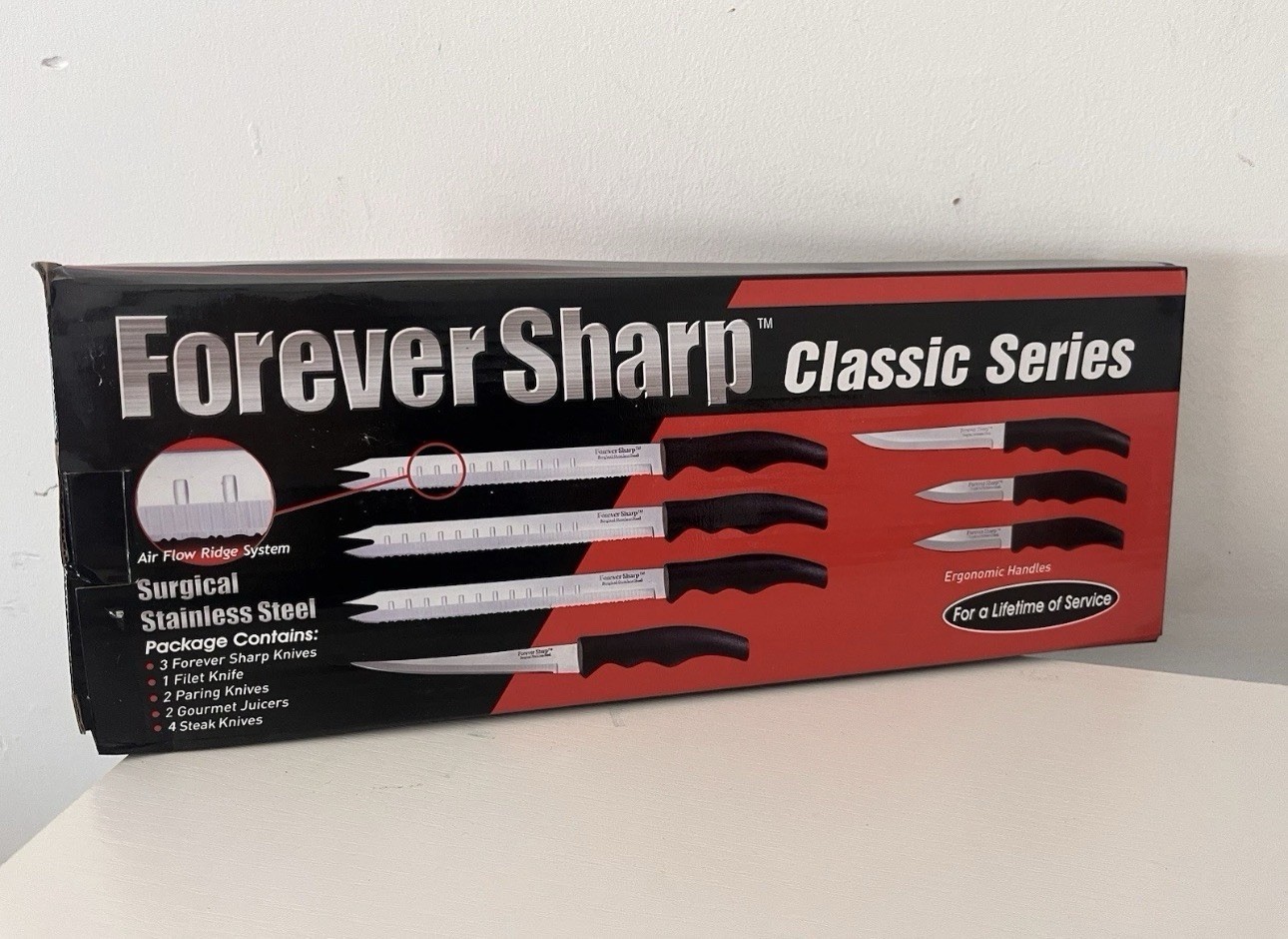Forever Sharp Classic Series Knife Set – Surgical Stainless Steel – Open Box