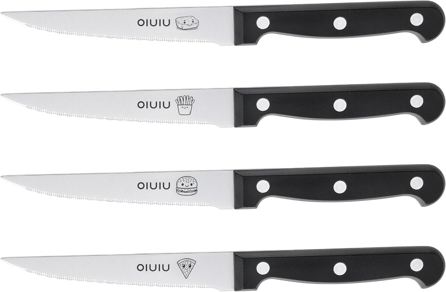 Steak Knives Set of 4, Stainless Steel Serrated Steak Knife Set, Dishwasher Safe