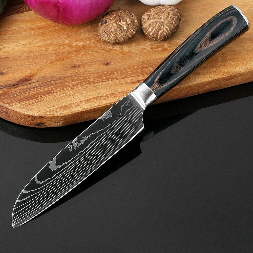 Nakiri Knife Kitchen Chef’s Knife Japanese Damascus Stainless Steel w/ Gift Box